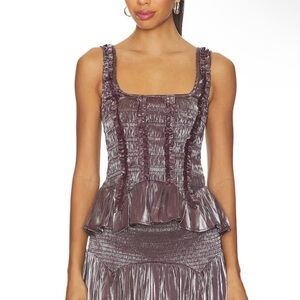 NWT Damson madder raphi cami glass satin in plum